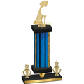 Premium Single Blue Glacier Victory Golf Trophy