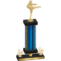 Premium Single Blue Glacier Fourth Place Karate Trophy
