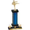 Premium Single Blue Glacier First Place Karate Trophy