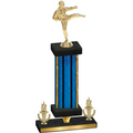 Premium Single Blue Glacier Victory Karate Trophy