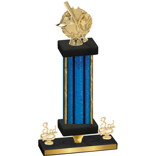 Premium Single Blue Glacier Third Place Baseball Trophy
