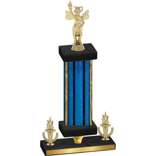 Premium Single Blue Glacier Victory Academics Trophy