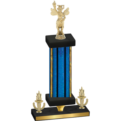 Premium Single Blue Glacier Victory Academics Trophy