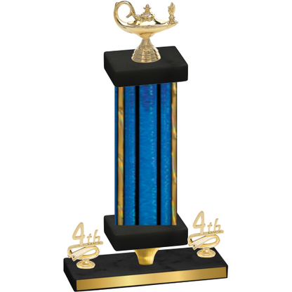 Premium Single Blue Glacier Fourth Place Academics Trophy