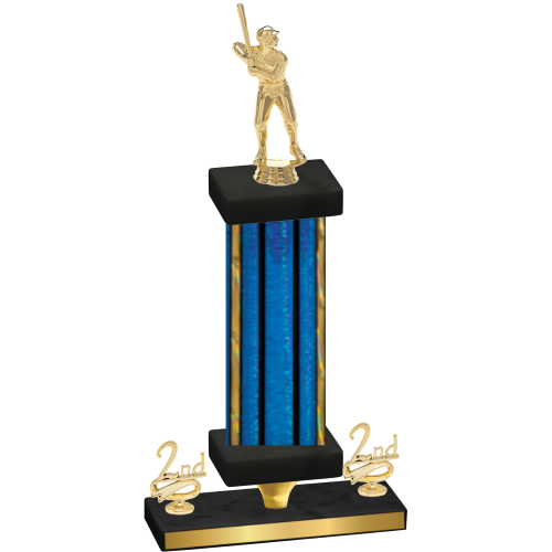 Premium Single Blue Glacier Second Place Baseball Trophy