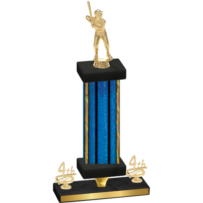 Premium Single Blue Glacier Fourth Place Baseball Trophy