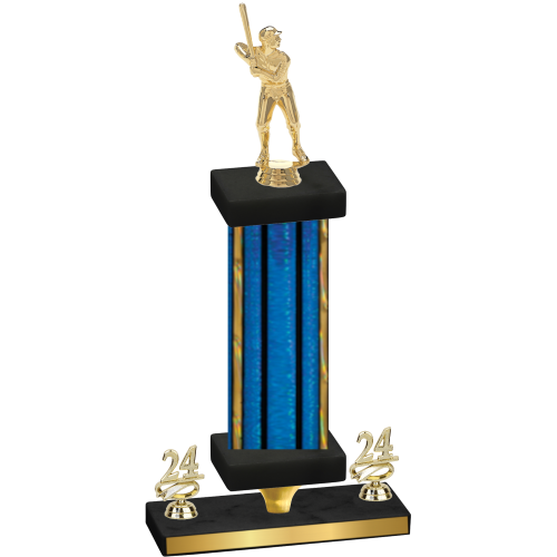 Premium Single Blue Glacier Year Baseball Trophy