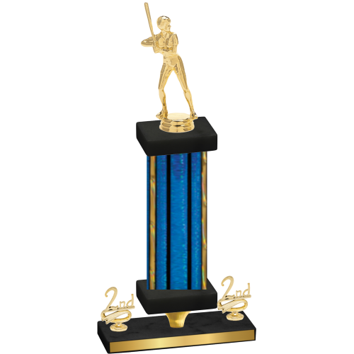 Premium Single Blue Glacier Second Place Softball Trophy
