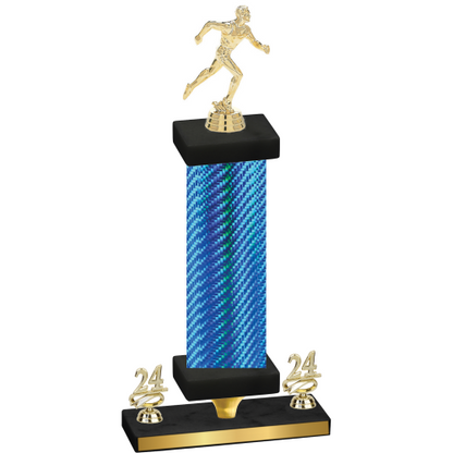 Premium Single Blue Carbon Fiber Year Running Trophy