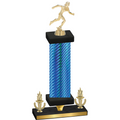 Premium Single Blue Carbon Fiber Victory Running Trophy