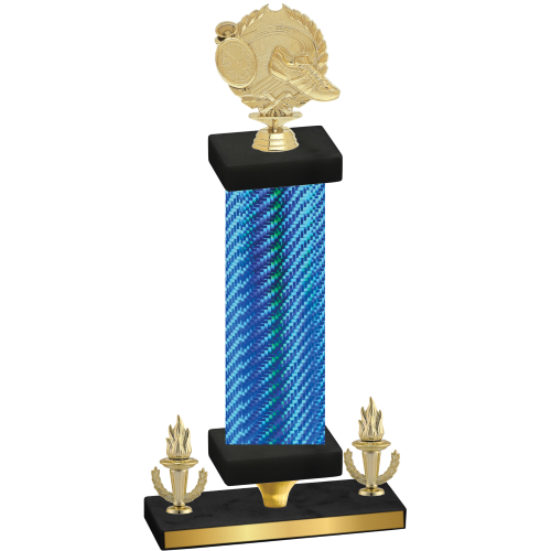 Premium Single Blue Carbon Fiber Victory Running Trophy
