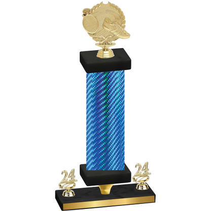 Premium Single Blue Carbon Fiber Year Running Trophy