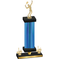 Premium Single Blue Carbon Fiber First Place Tennis Trophy