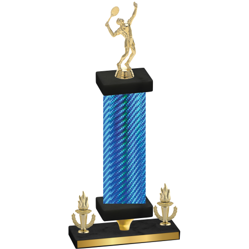 Premium Single Blue Carbon Fiber Victory Tennis Trophy