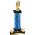 Premium Single Blue Carbon Fiber Second Place Football Trophy