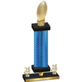 Premium Single Blue Carbon Fiber Year Football Trophy
