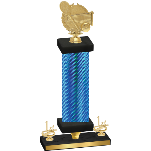 Premium Single Blue Carbon Fiber First Place Tennis Trophy