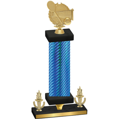 Premium Single Blue Carbon Fiber Victory Tennis Trophy