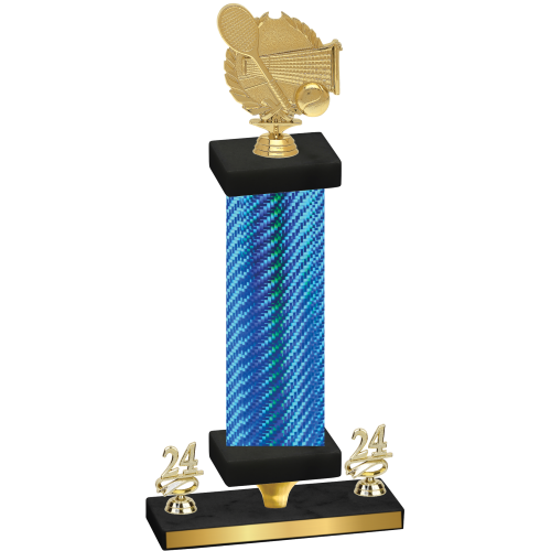 Premium Single Blue Carbon Fiber Year Tennis Trophy