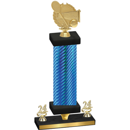 Premium Single Blue Carbon Fiber Year Tennis Trophy