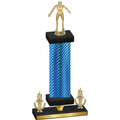 Premium Single Blue Carbon Fiber Victory Wrestling Trophy