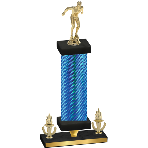 Premium Single Blue Carbon Fiber Victory Swimming Trophy