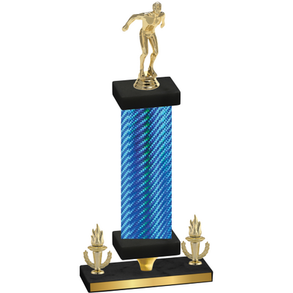 Premium Single Blue Carbon Fiber Victory Swimming Trophy