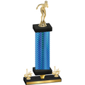 Premium Single Blue Carbon Fiber First Place Tennis Trophy