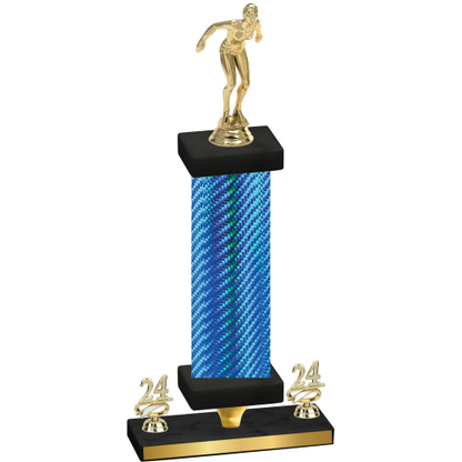 Premium Single Blue Carbon Fiber Year Tennis Trophy