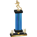 Premium Single Blue Carbon Fiber Year Football Trophy