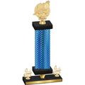 Premium Single Blue Carbon Fiber Fourth Place Swimming Trophy