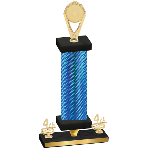 Premium Single Blue Carbon Fiber Fourth Place Insert Trophy