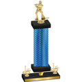 Premium Single Blue Carbon Fiber First Place Hockey Trophy