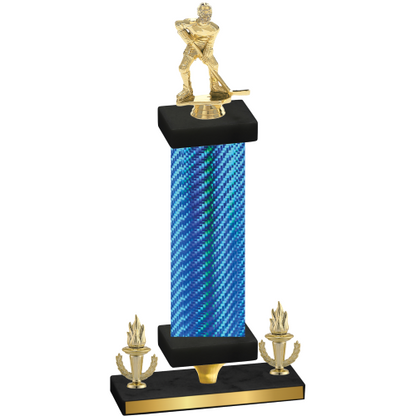 Premium Single Blue Carbon Fiber Victory Hockey Trophy