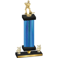 Premium Single Blue Carbon Fiber Year Hockey Trophy