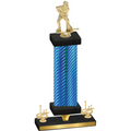 Premium Single Blue Carbon Fiber First Place Hockey Trophy