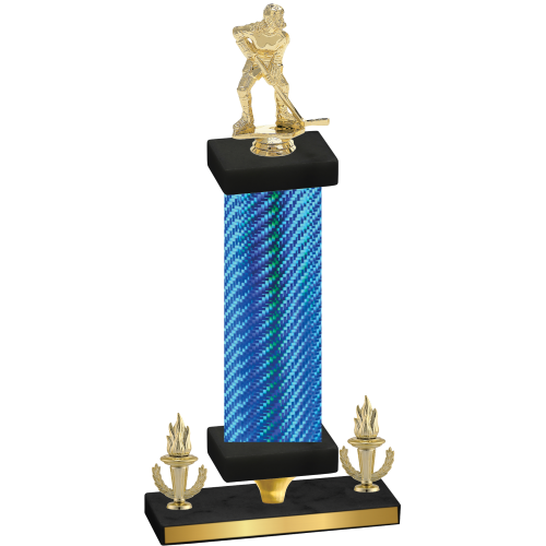 Premium Single Blue Carbon Fiber Victory Hockey Trophy