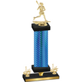 Premium Single Blue Carbon Fiber First Place Lacrosse Trophy