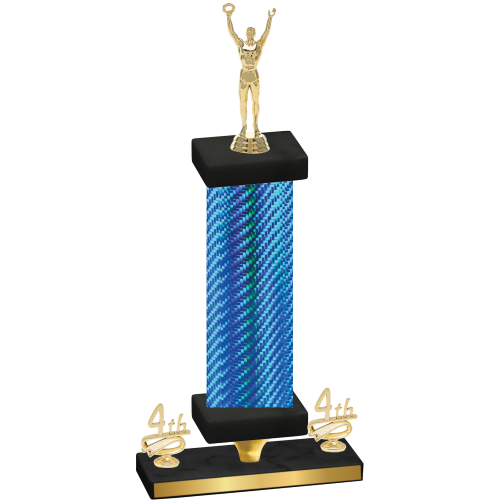 Premium Single Blue Carbon Fiber Fourth Place Victory Trophy