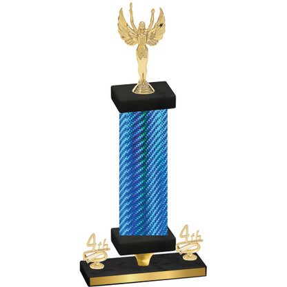 Premium Single Blue Carbon Fiber Fourth Place Victory Trophy