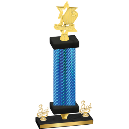 Premium Single Blue Carbon Fiber Third Place Pickleball Trophy