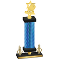 Premium Single Blue Carbon Fiber Victory Pickleball Trophy