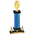 Premium Single Blue Carbon Fiber Victory Pickleball Trophy