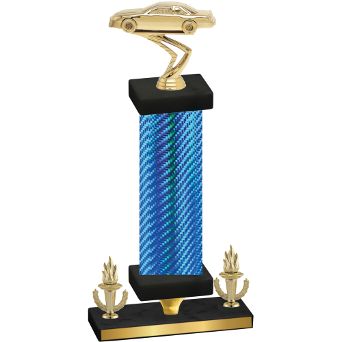 Premium Single Blue Carbon Fiber Victory Cars Trophy