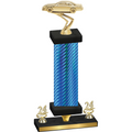 Premium Single Blue Carbon Fiber Year Cars Trophy