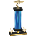 Premium Single Blue Carbon Fiber Third Place Cars Trophy