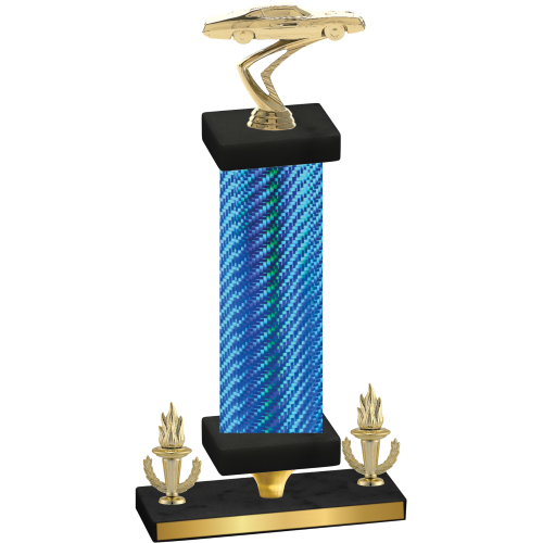 Premium Single Blue Carbon Fiber Victory Cars Trophy