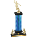 Premium Single Blue Carbon Fiber Victory Basketball Trophy