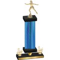 Premium Single Blue Carbon Fiber Third Place Skater Trophy