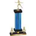 Premium Single Blue Carbon Fiber Victory Skater Trophy